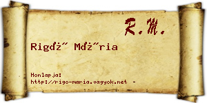 Rigó Mária névjegykártya