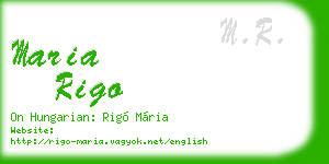 maria rigo business card